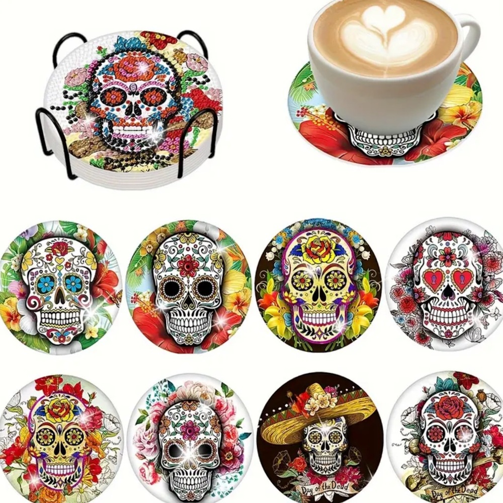 Sugar Skull Art DIY Coaster Set - Skulls